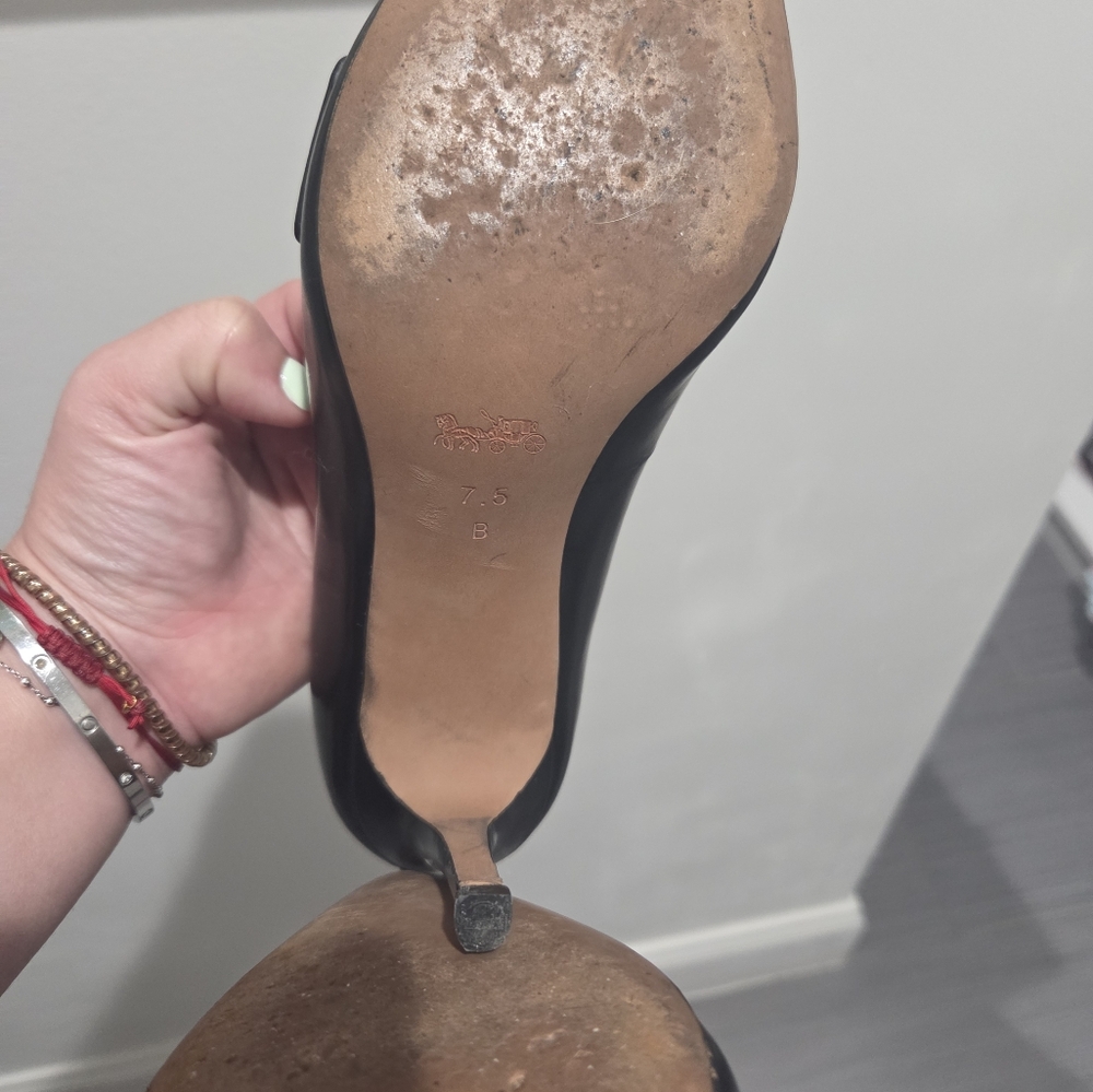 Coach Black Tassel Women's Heeled Loafers - Picture 8 of 10